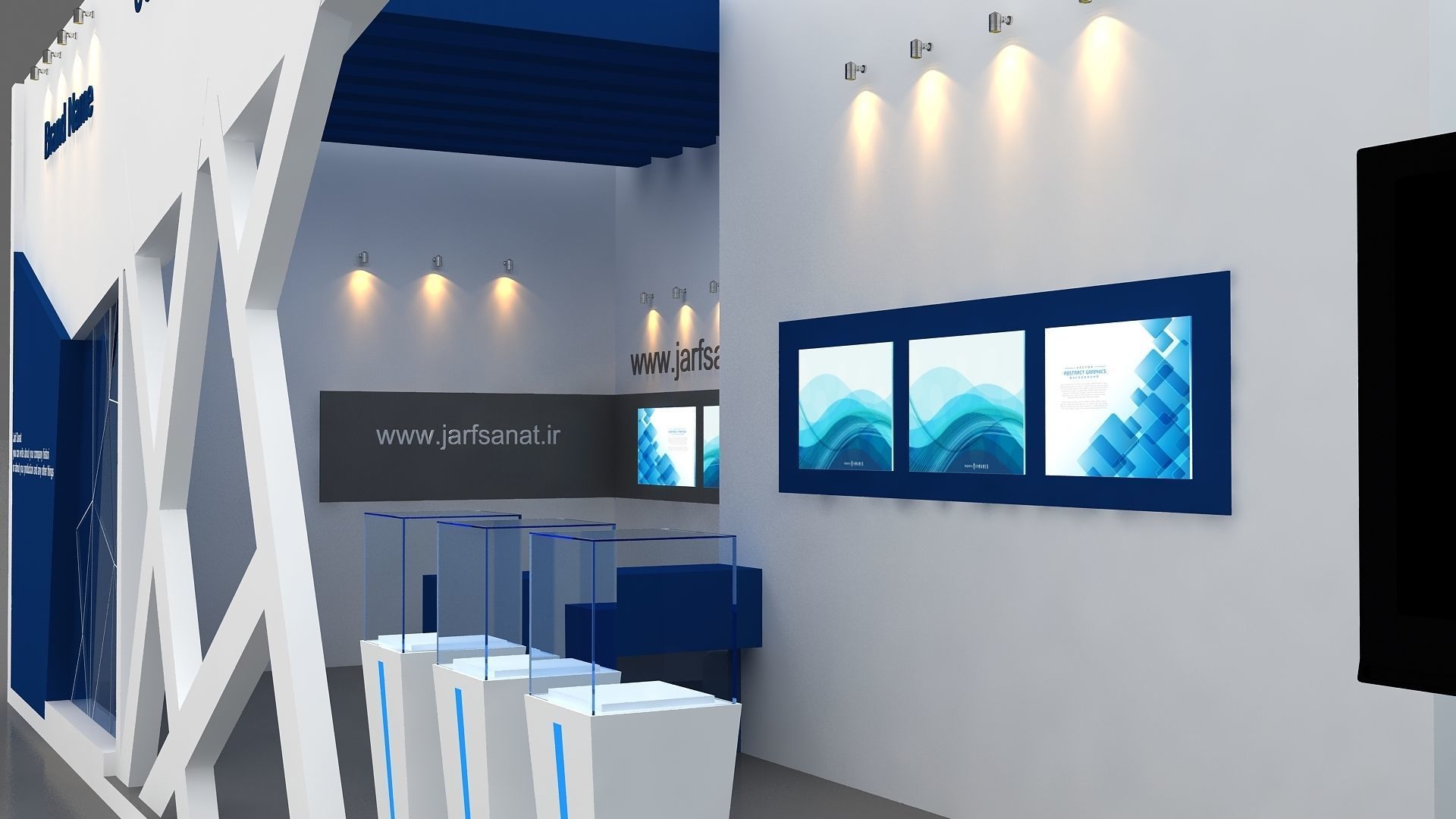 booth Exhibition Low-poly 3D model_4