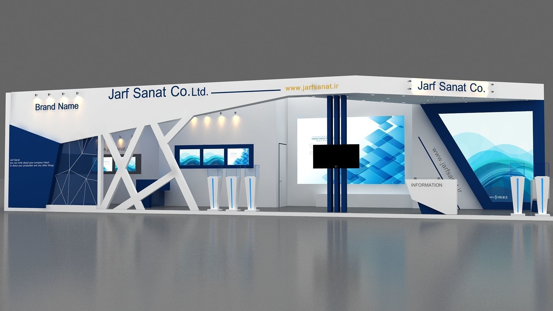 booth Exhibition Low-poly 3D model_1