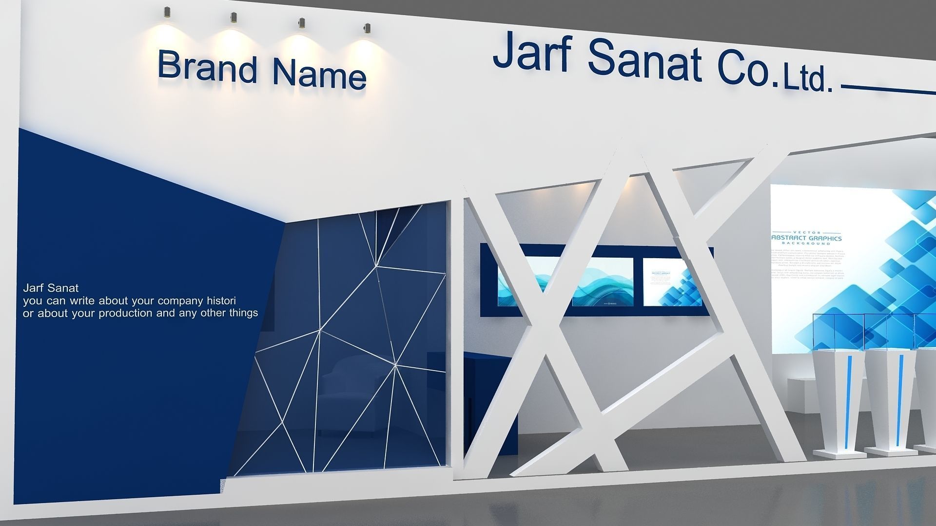 booth Exhibition Low-poly 3D model_7