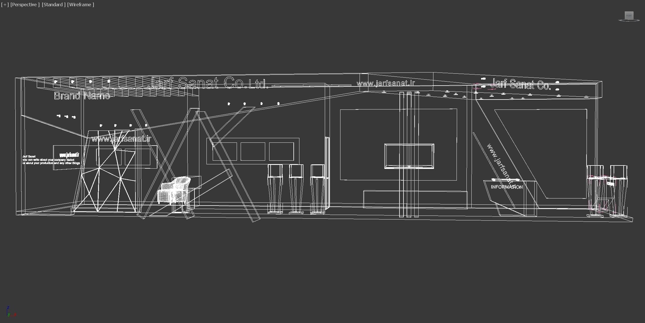 booth Exhibition Low-poly 3D model_9