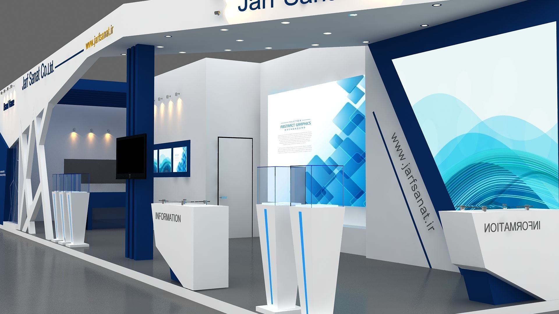 booth Exhibition Low-poly 3D model_3