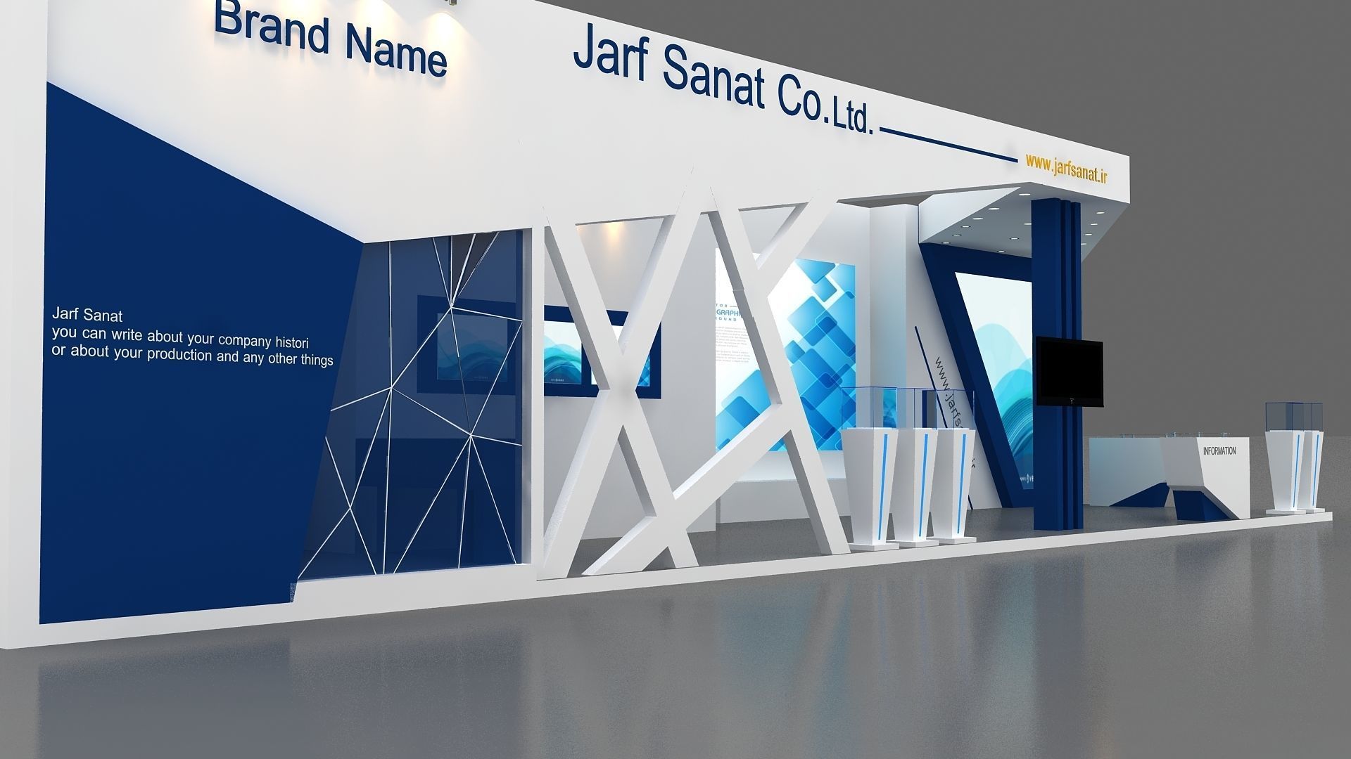 booth Exhibition Low-poly 3D model_2