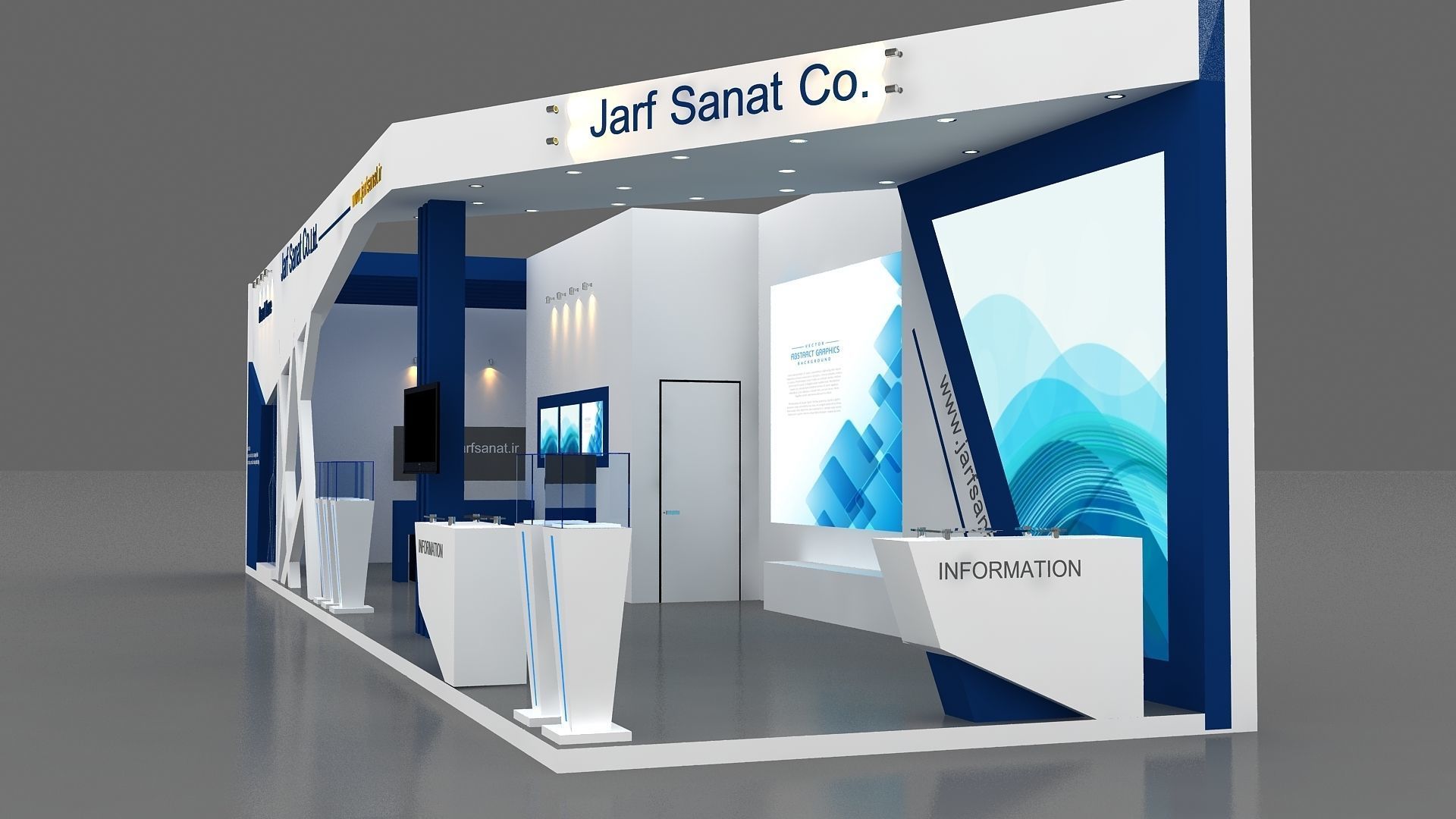 booth Exhibition Low-poly 3D model_5