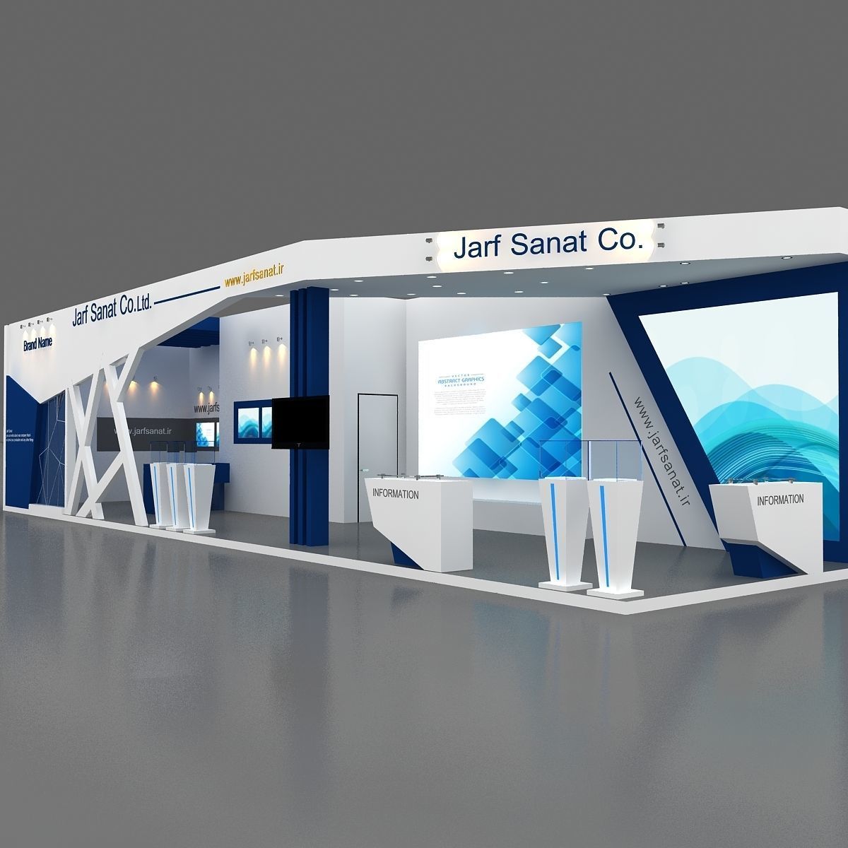 booth Exhibition Low-poly 3D model_8