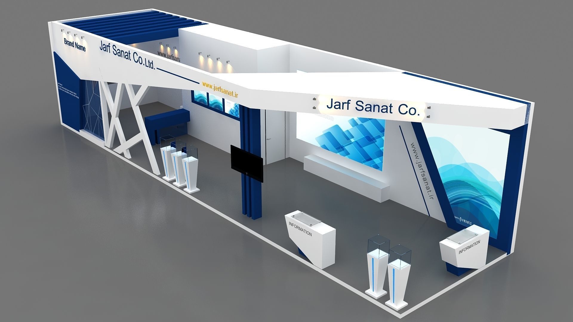 booth Exhibition Low-poly 3D model_6