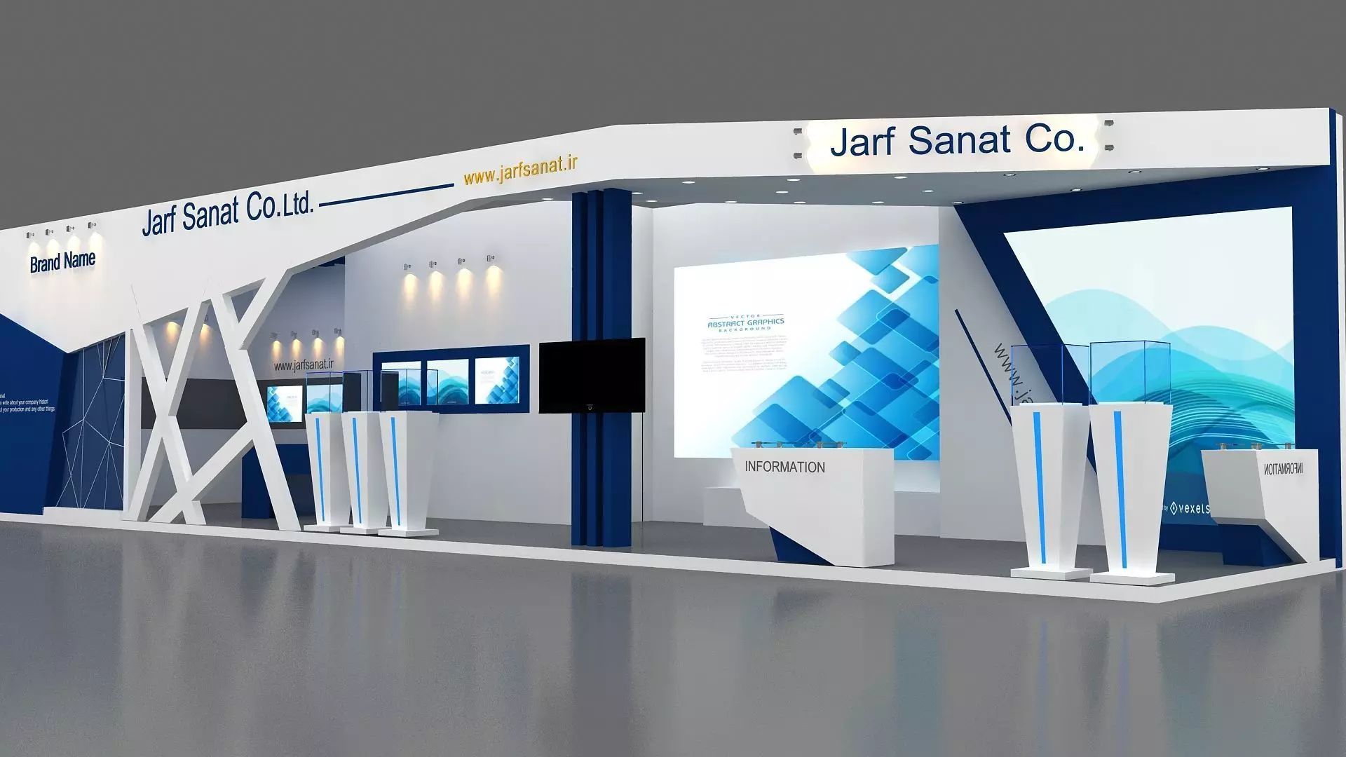 booth Exhibition Low-poly 3D model_0