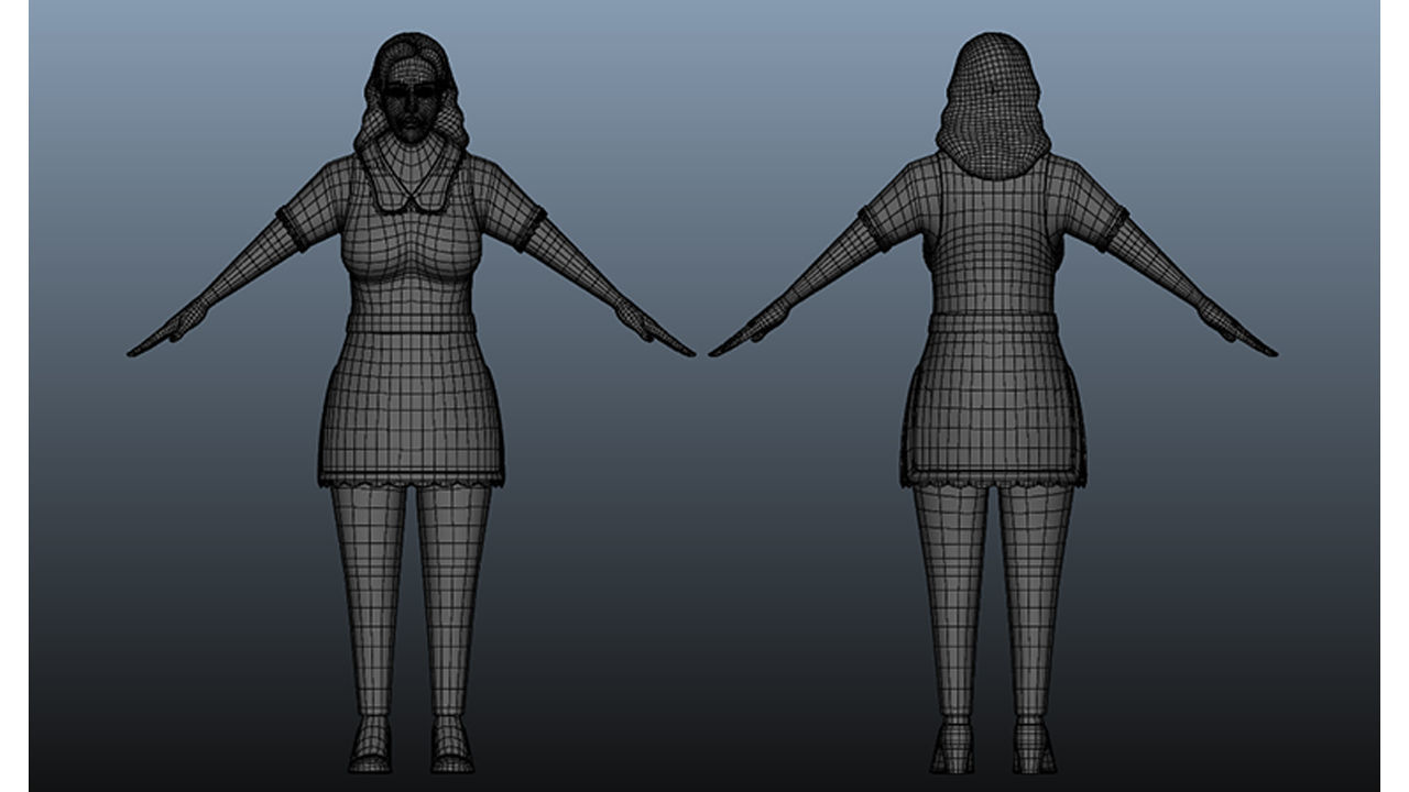 Realistic Female Character Model 3D model_3