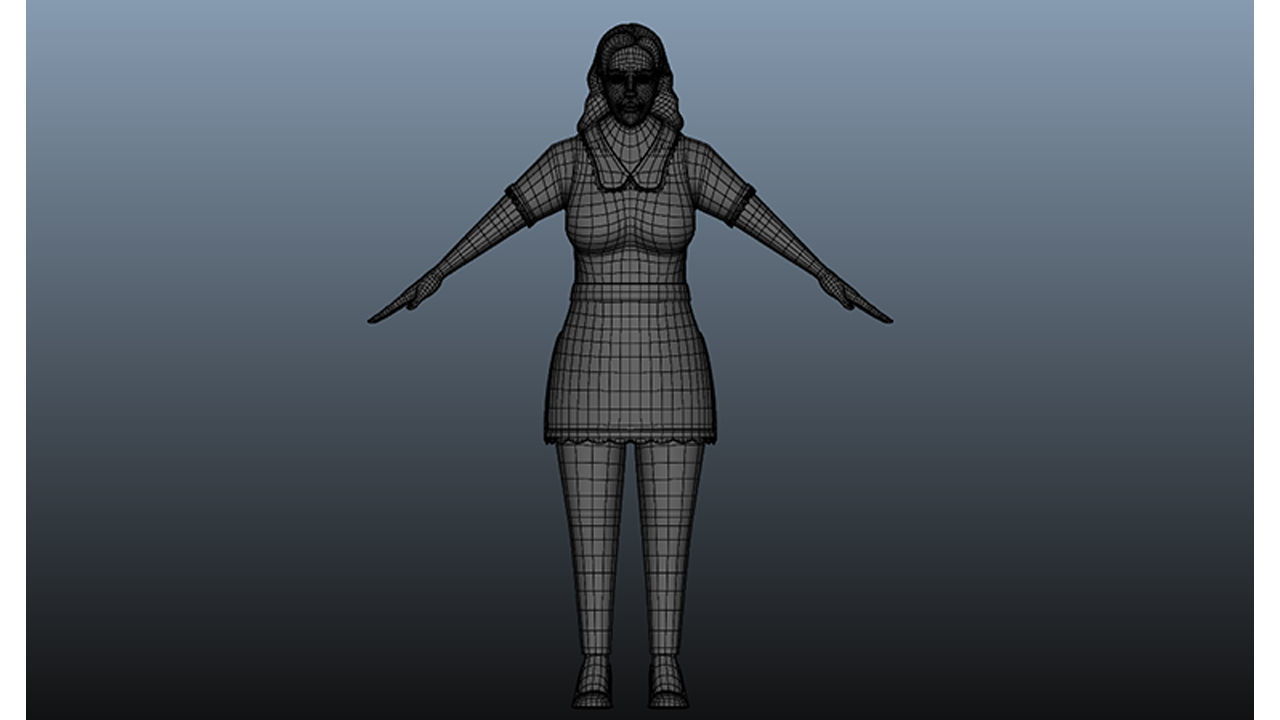 Realistic Female Character Model 3D model_1