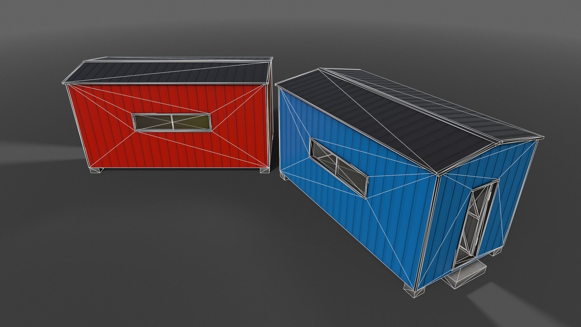 PBR Shed House A 20ft V2 Low-poly 3D model_12