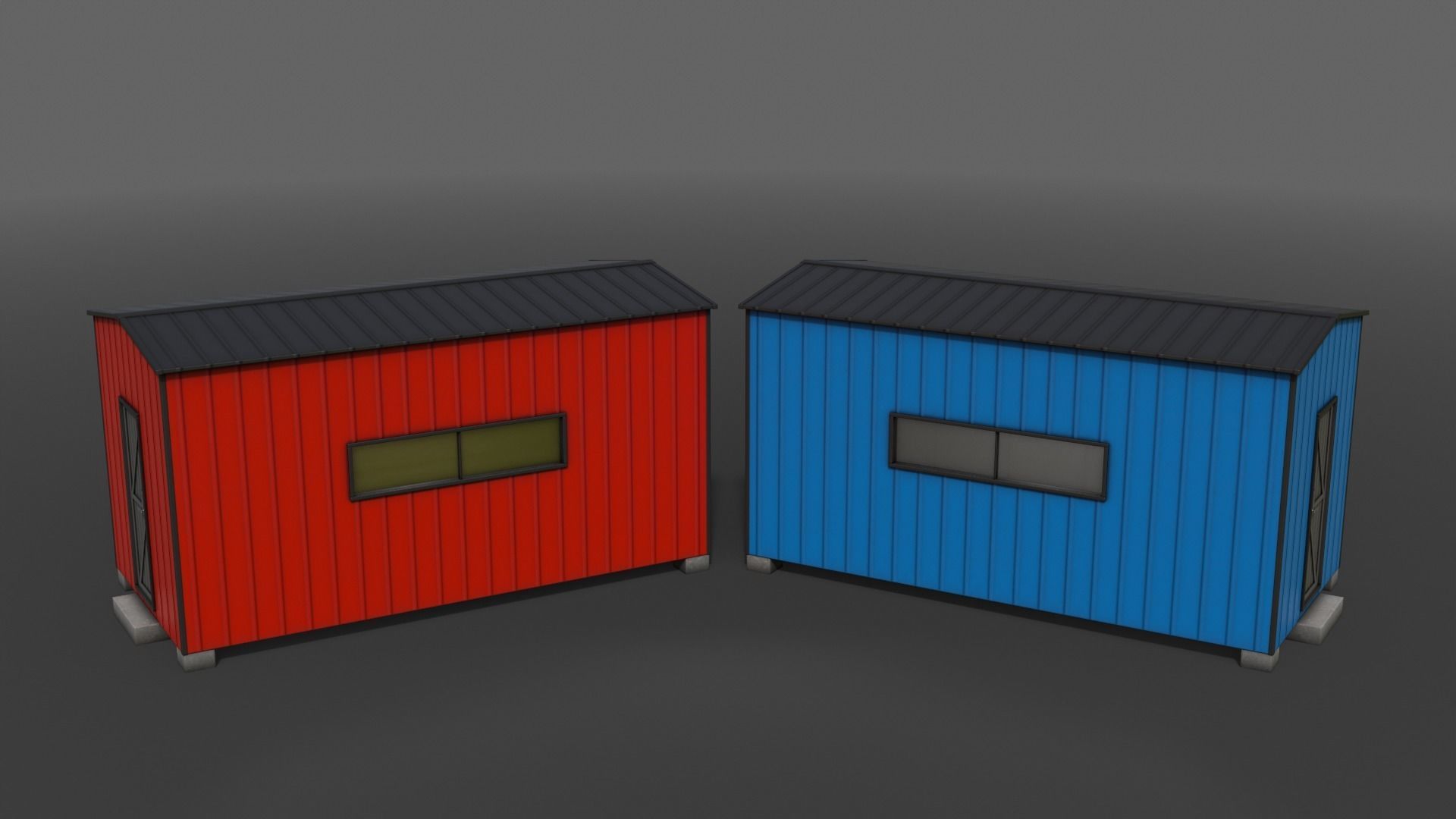 PBR Shed House A 20ft V2 Low-poly 3D model_4