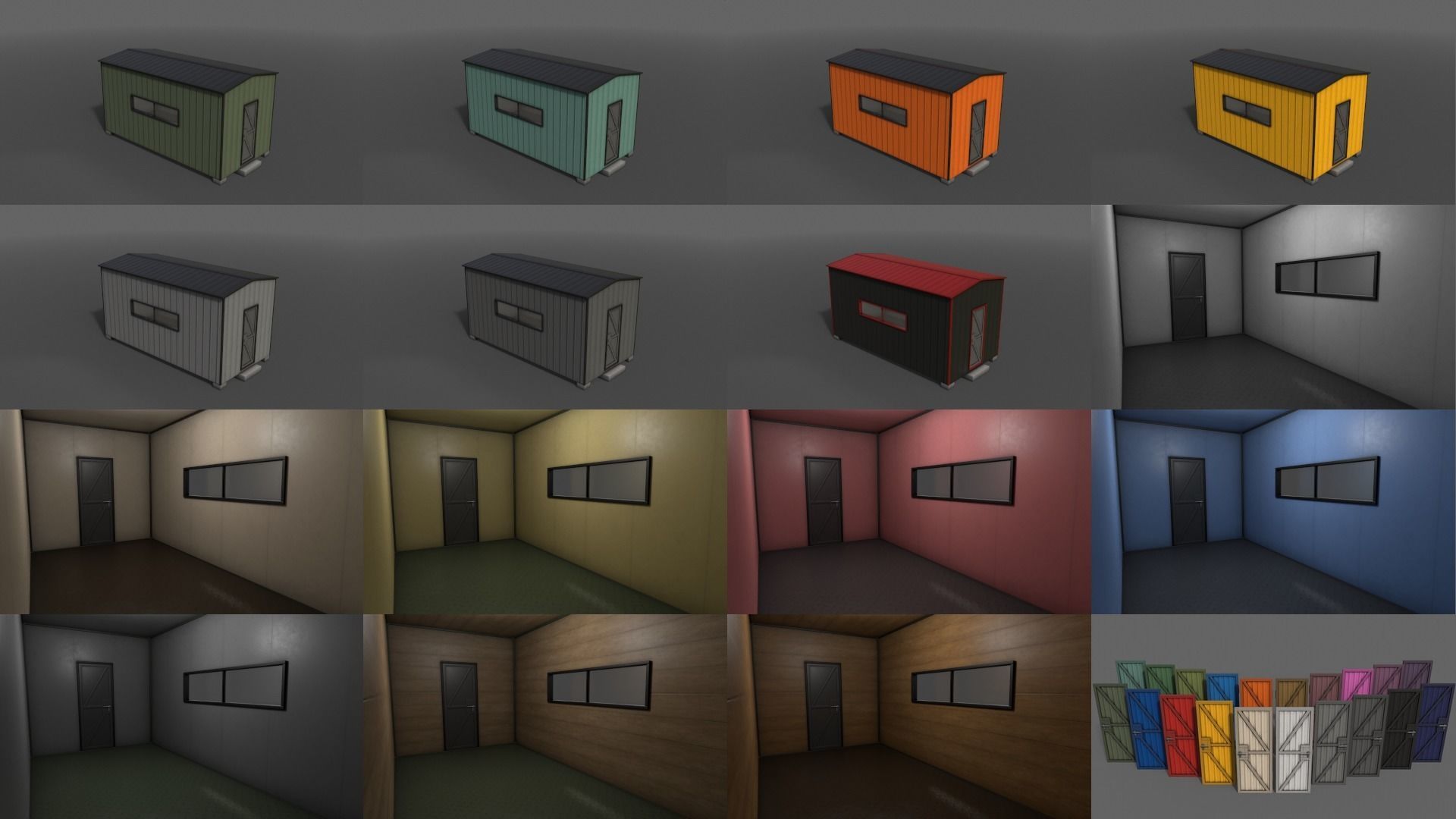 PBR Shed House A 20ft V2 Low-poly 3D model_3