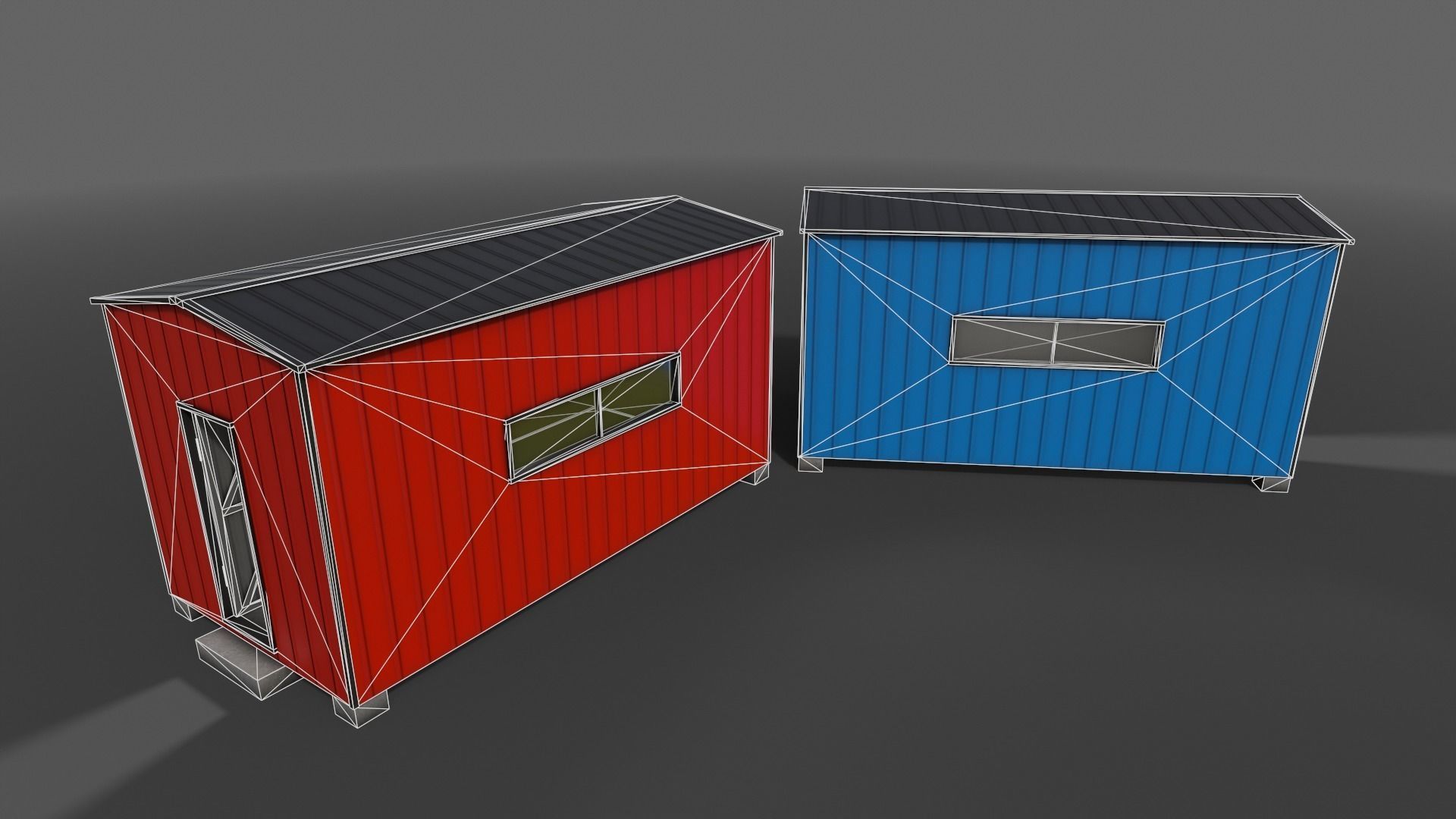 PBR Shed House A 20ft V2 Low-poly 3D model_9