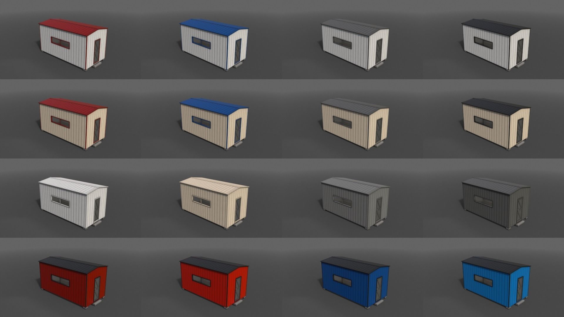 PBR Shed House A 20ft V2 Low-poly 3D model_2