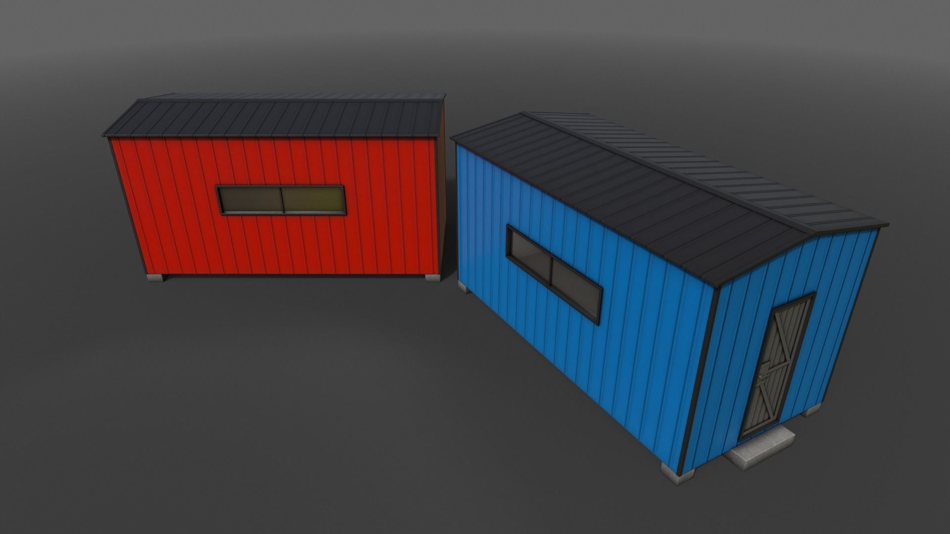 PBR Shed House A 20ft V2 Low-poly 3D model_10