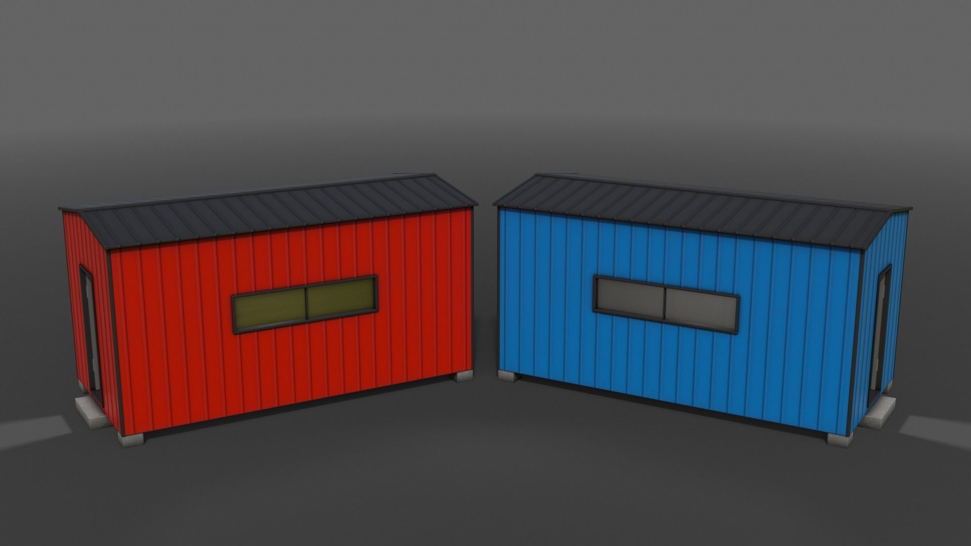 PBR Shed House A 20ft V2 Low-poly 3D model_5