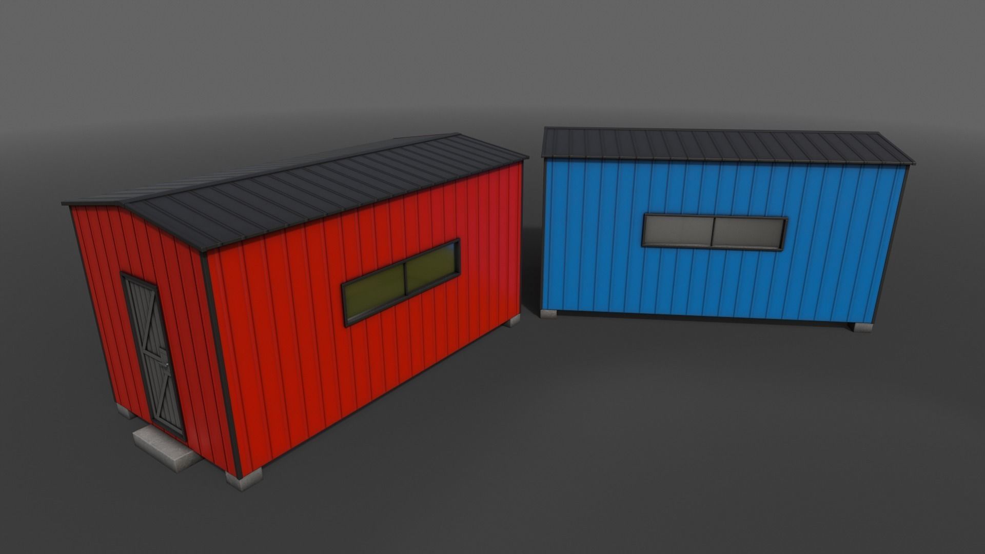 PBR Shed House A 20ft V2 Low-poly 3D model_7