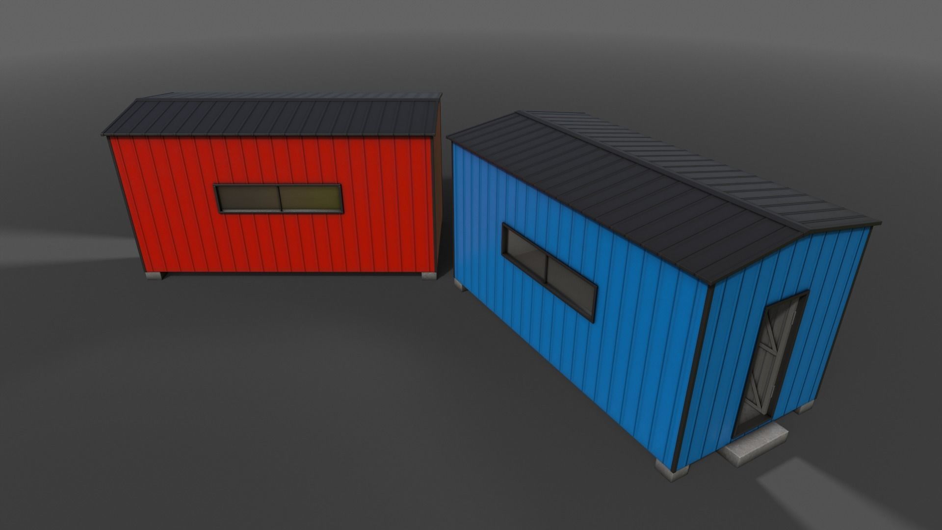 PBR Shed House A 20ft V2 Low-poly 3D model_11