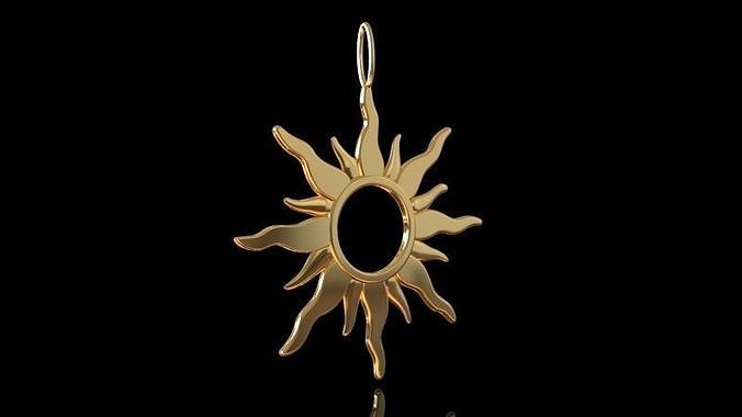 Jewelry pendant sun pendant 3D print model 3D print model