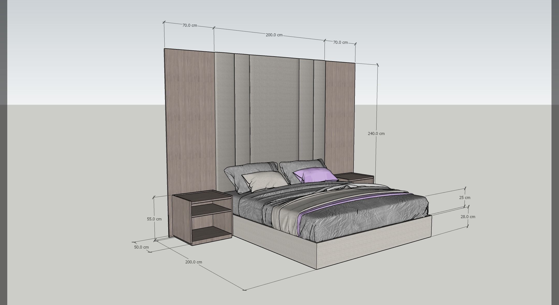 MASTER BED SET 3D model_1