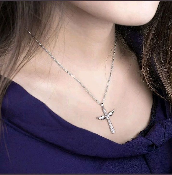 Angel cross Pandent 3D print model_5