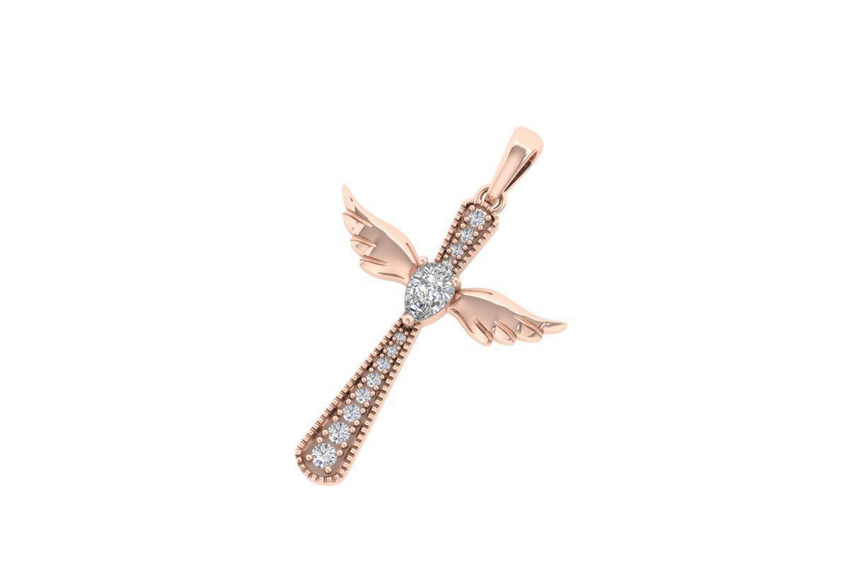 Angel cross Pandent 3D print model_6