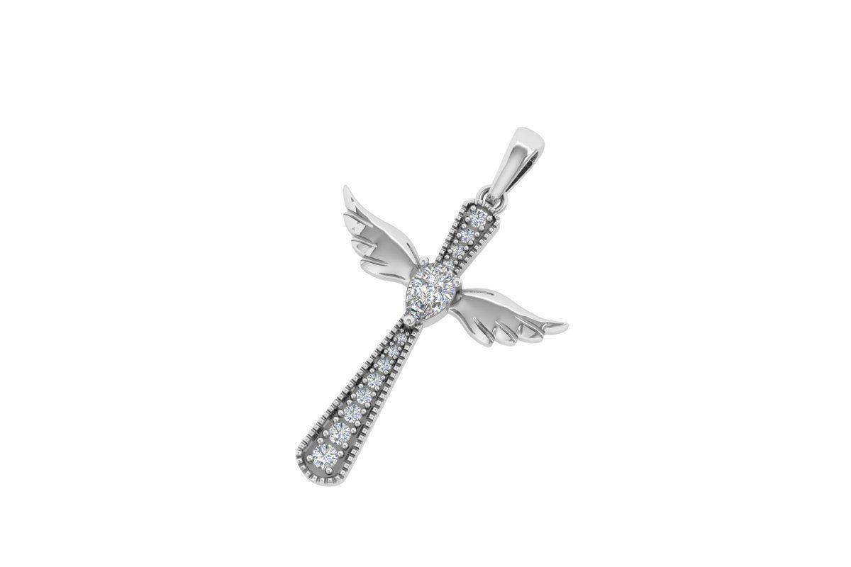 Angel cross Pandent 3D print model_1