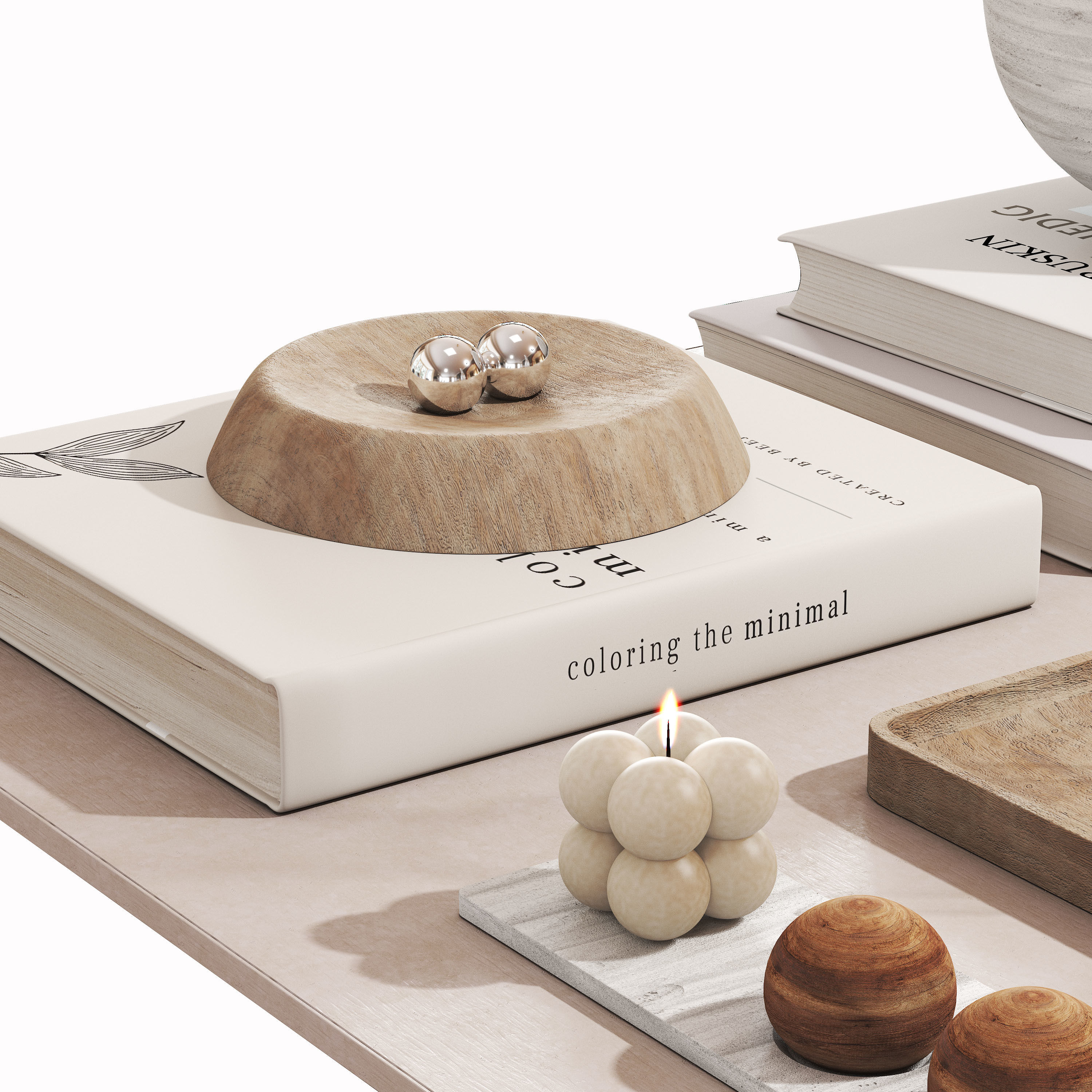 Decorative set Low-poly 3D model_2