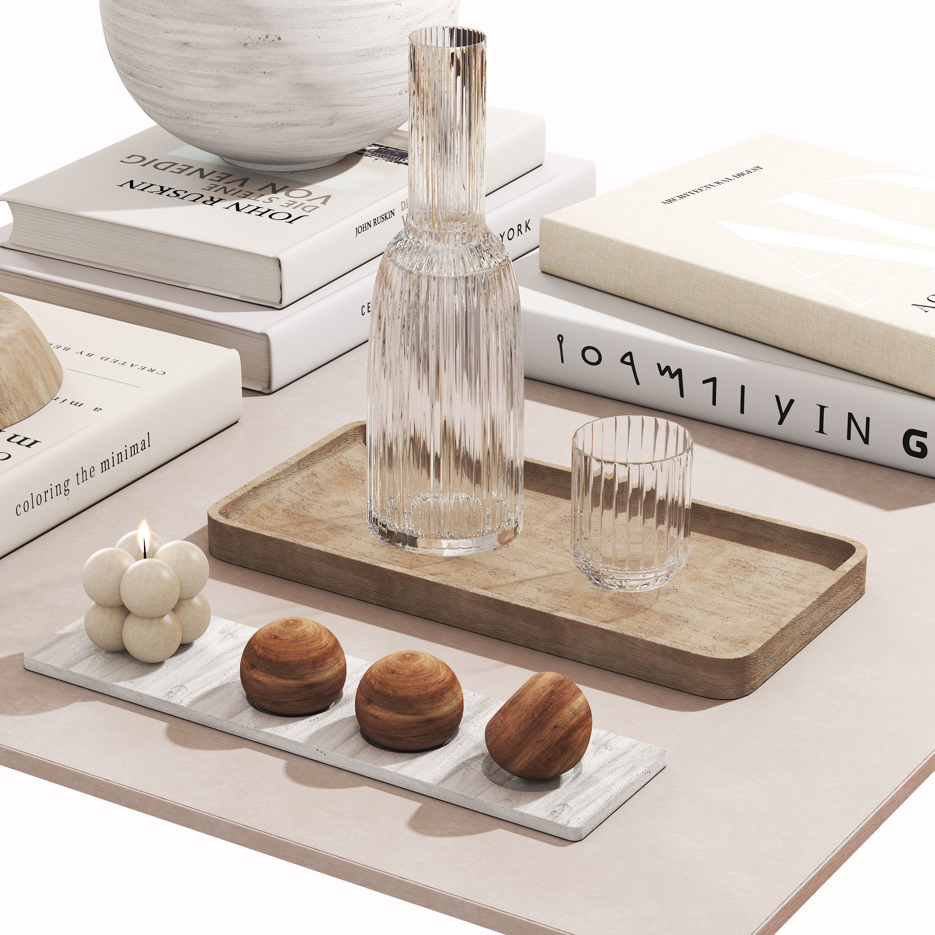 Decorative set Low-poly 3D model_1