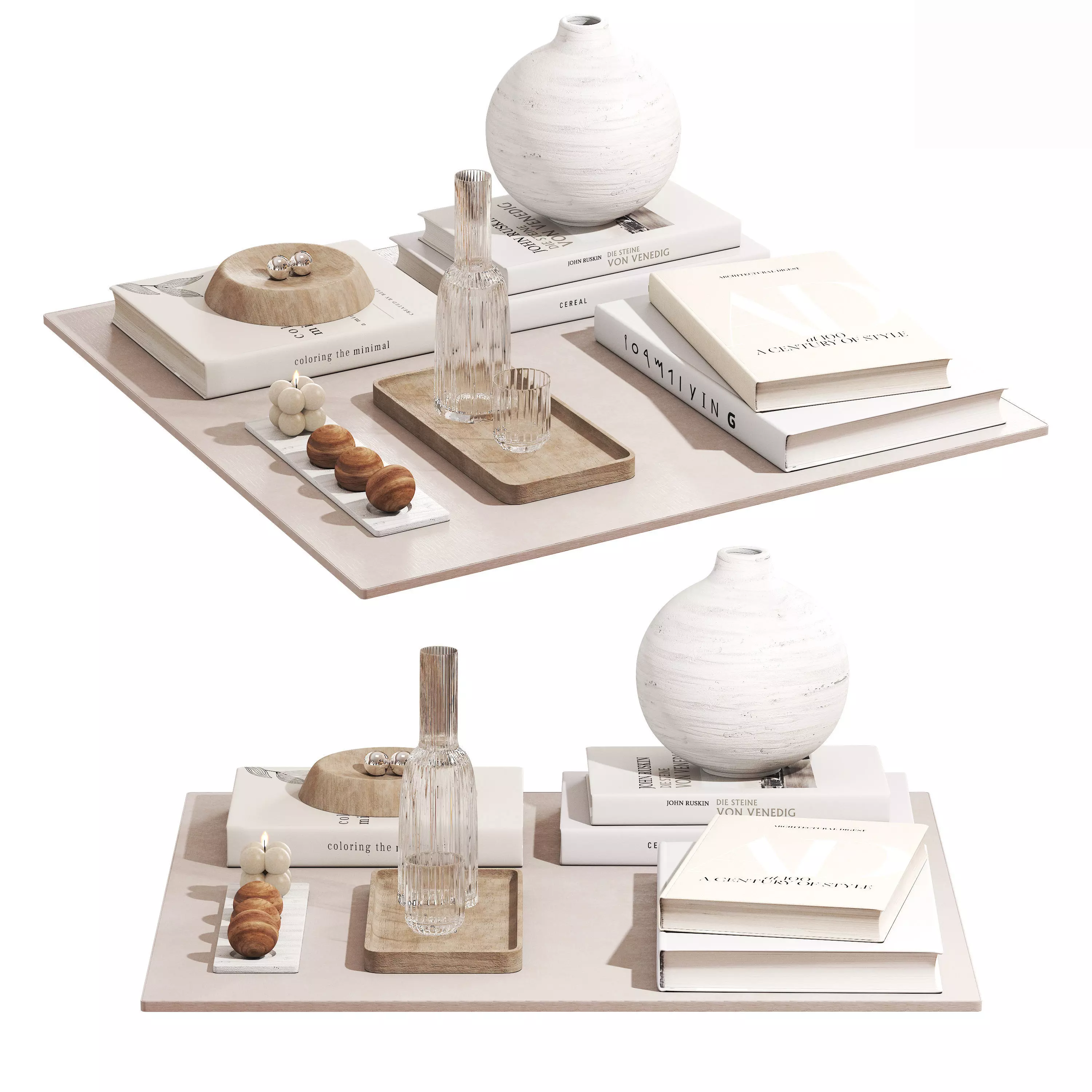 Decorative set Low-poly 3D model_0