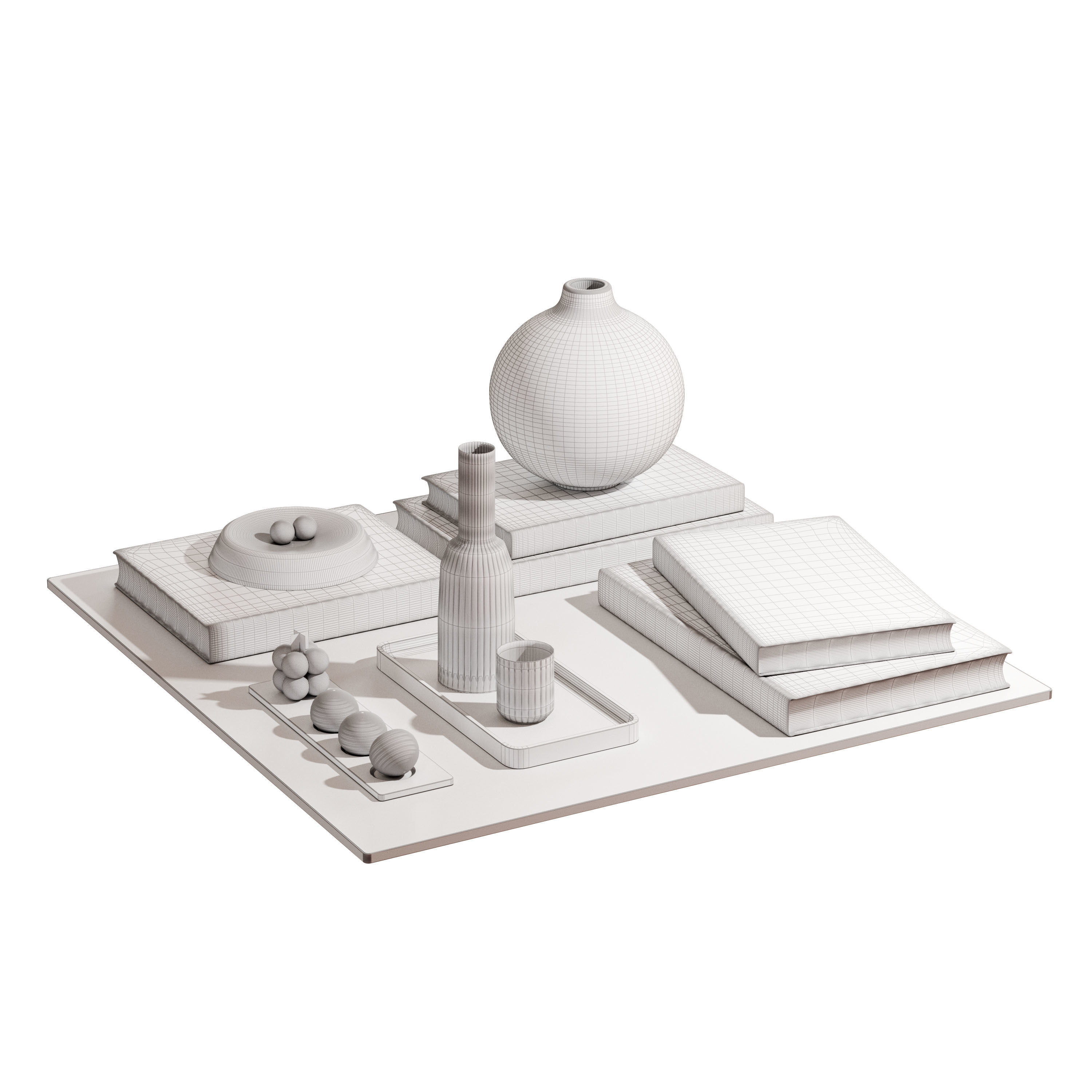 Decorative set Low-poly 3D model_3