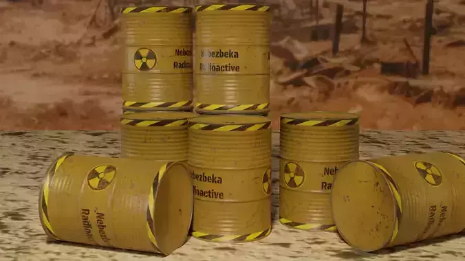 Radioactive Barrel 3D For Game