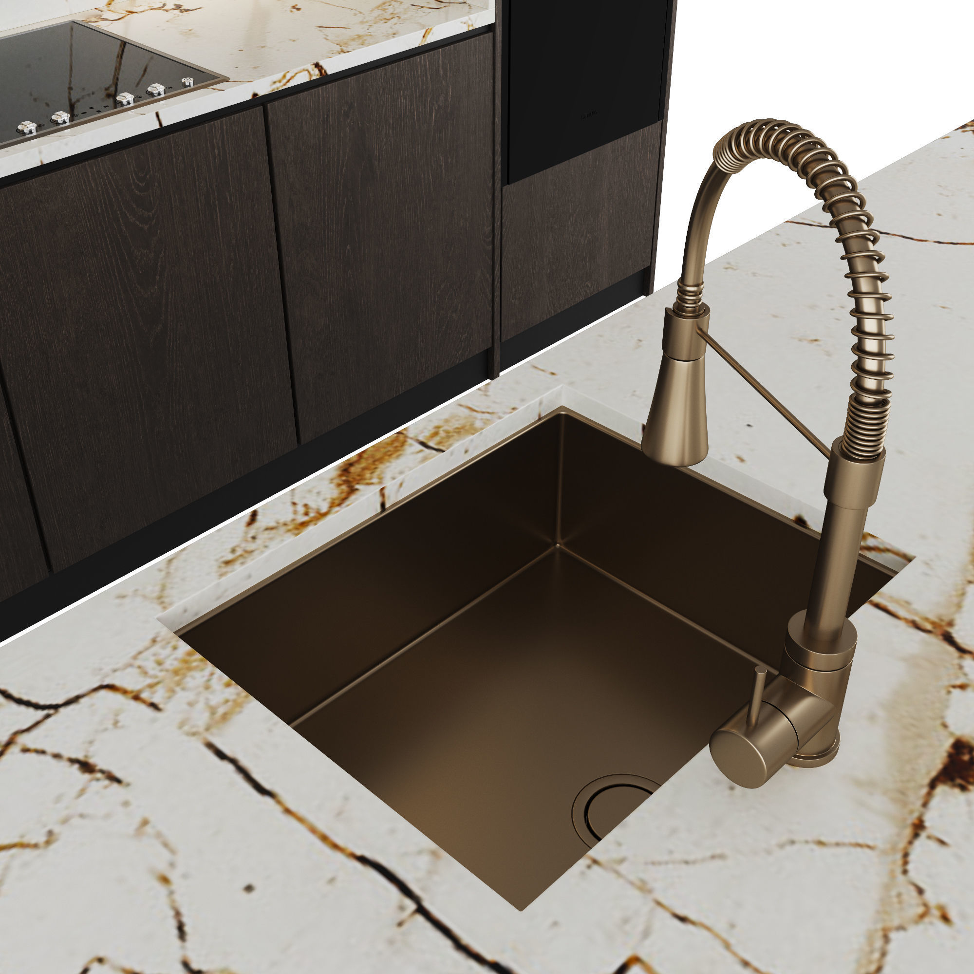 Modern kitchen with island 3D model_6