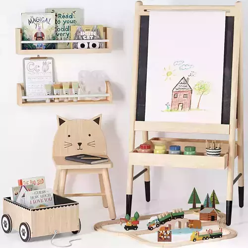 Crate and Barrel Wooden Art Easel Toy and Decor for Kids