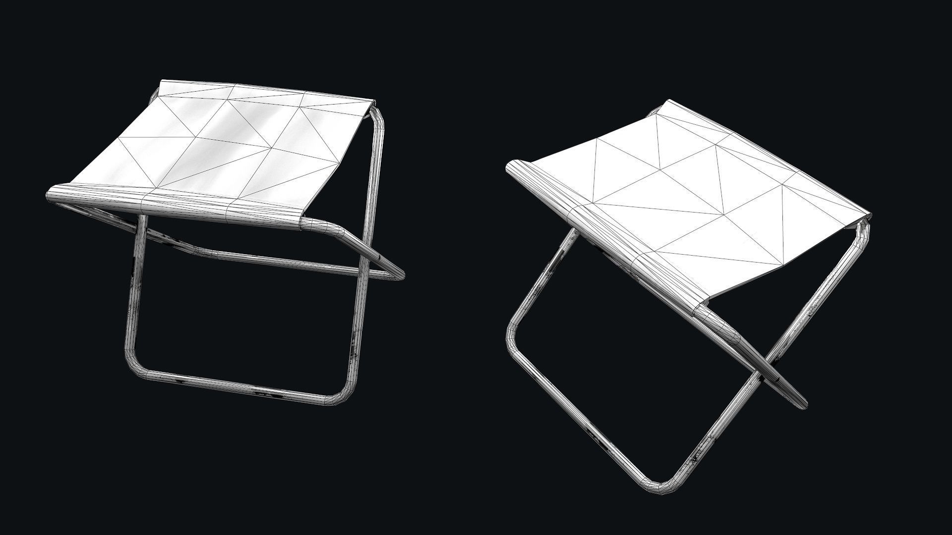 Camping Chair  small Low-poly 3D model_6