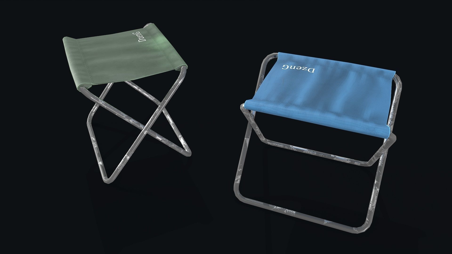 Camping Chair  small Low-poly 3D model_4