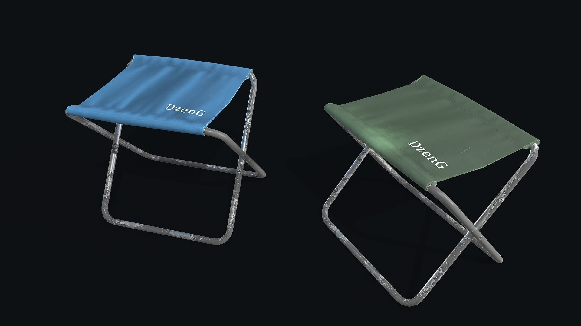 Camping Chair  small Low-poly 3D model_3