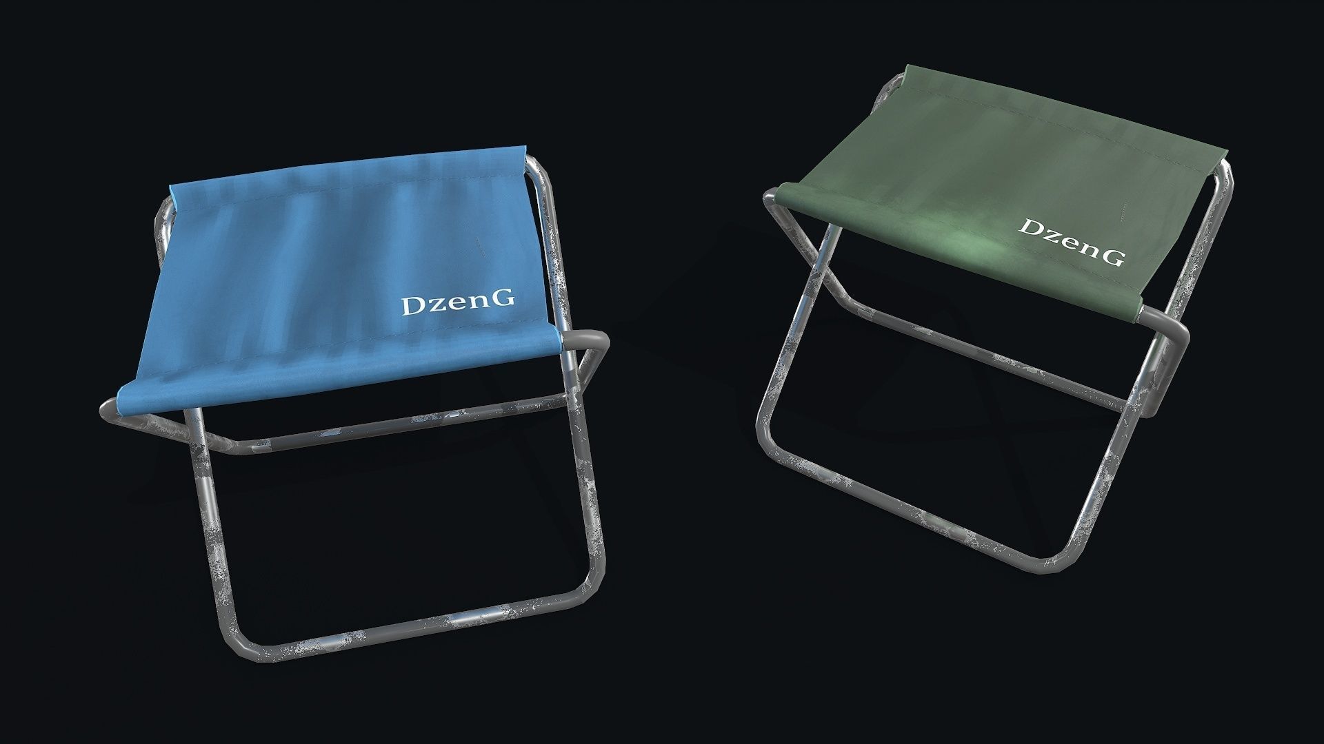 Camping Chair  small Low-poly 3D model_5