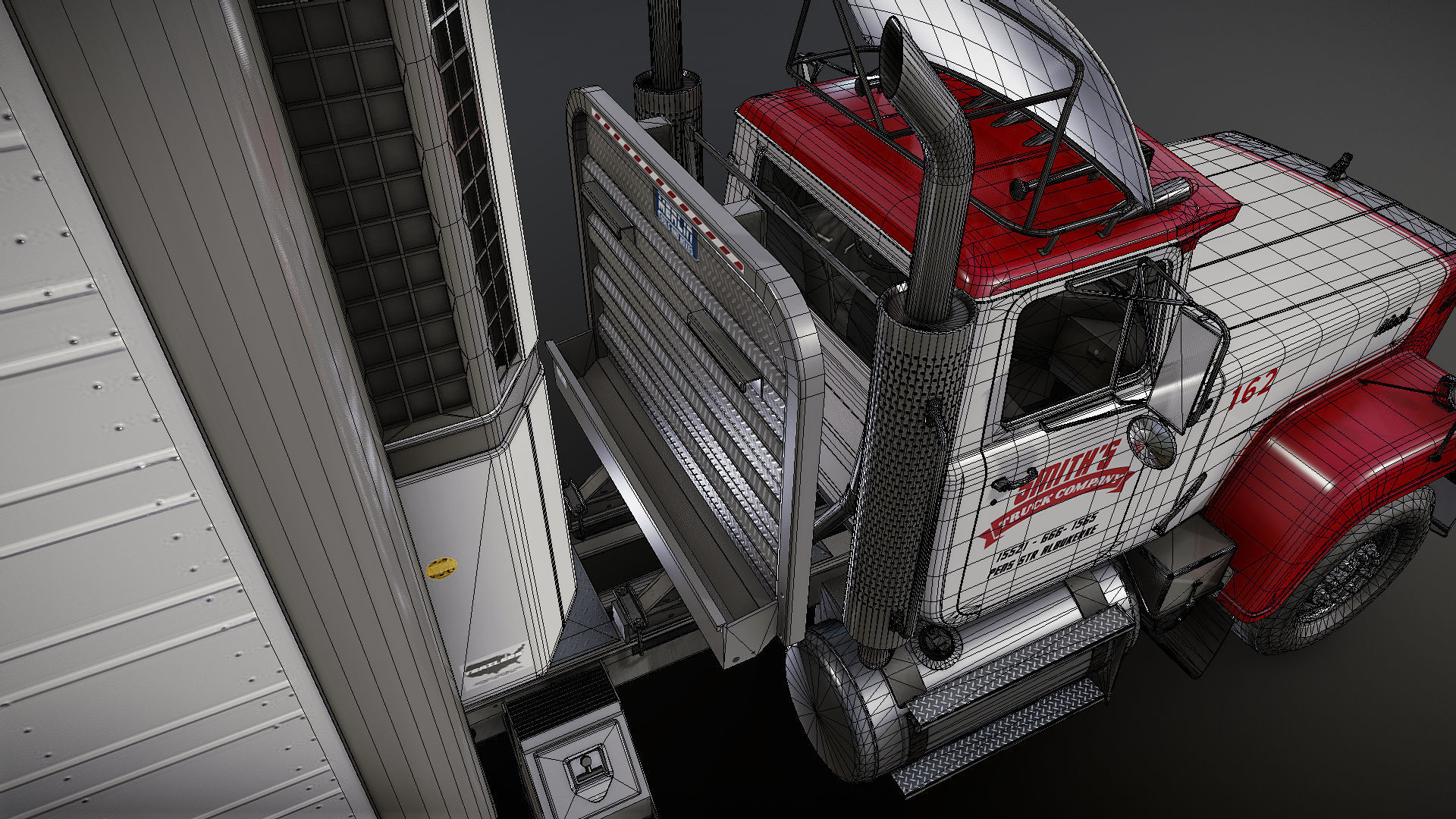 SuperLiner refregirated trailer Low-poly 3D model_36