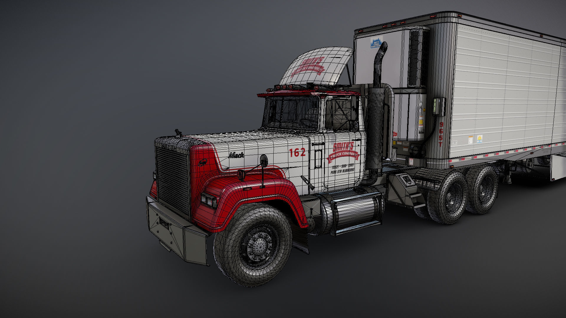 SuperLiner refregirated trailer Low-poly 3D model_37