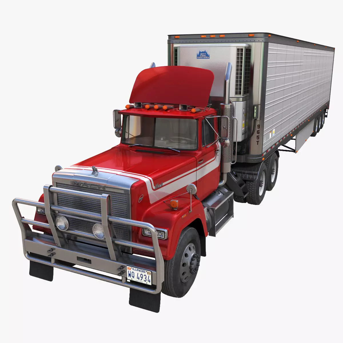 SuperLiner refregirated trailer Low-poly 3D model_0