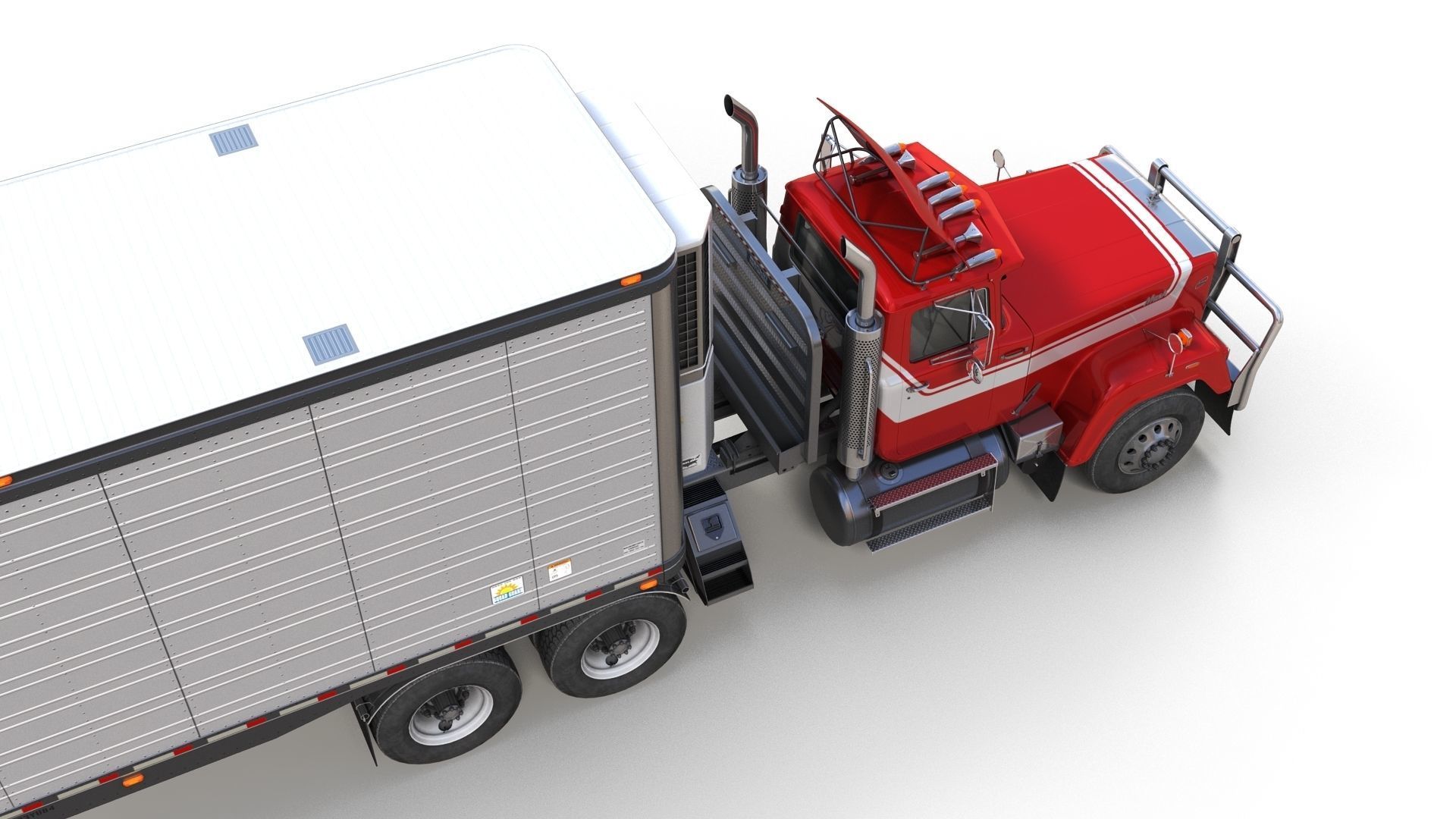 SuperLiner refregirated trailer Low-poly 3D model_6