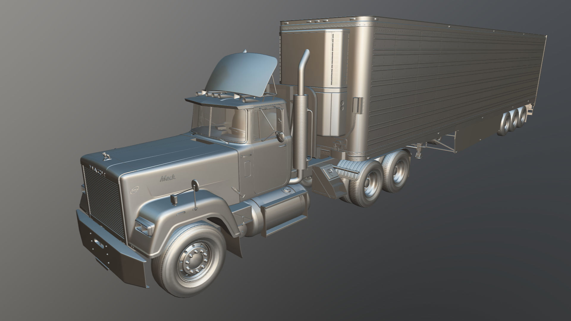 SuperLiner refregirated trailer Low-poly 3D model_40