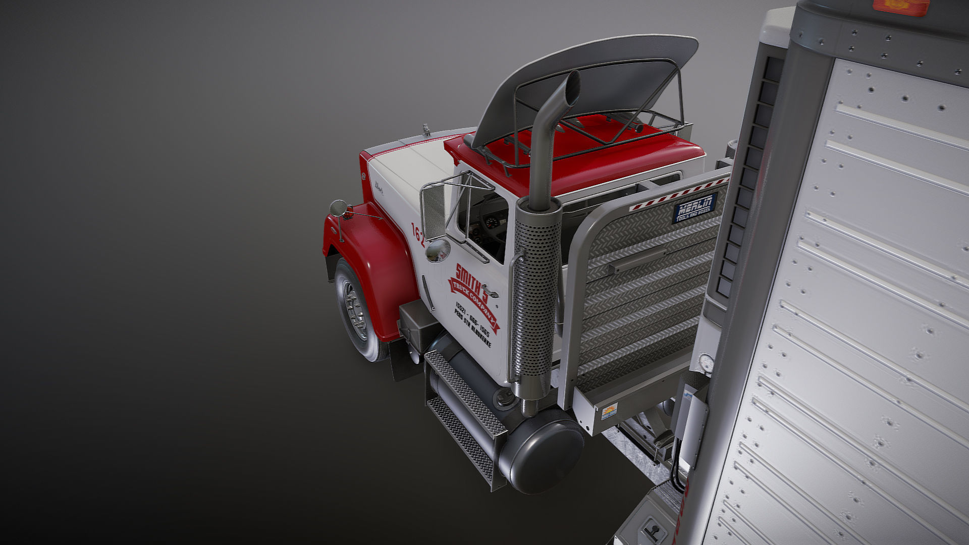 SuperLiner refregirated trailer Low-poly 3D model_28