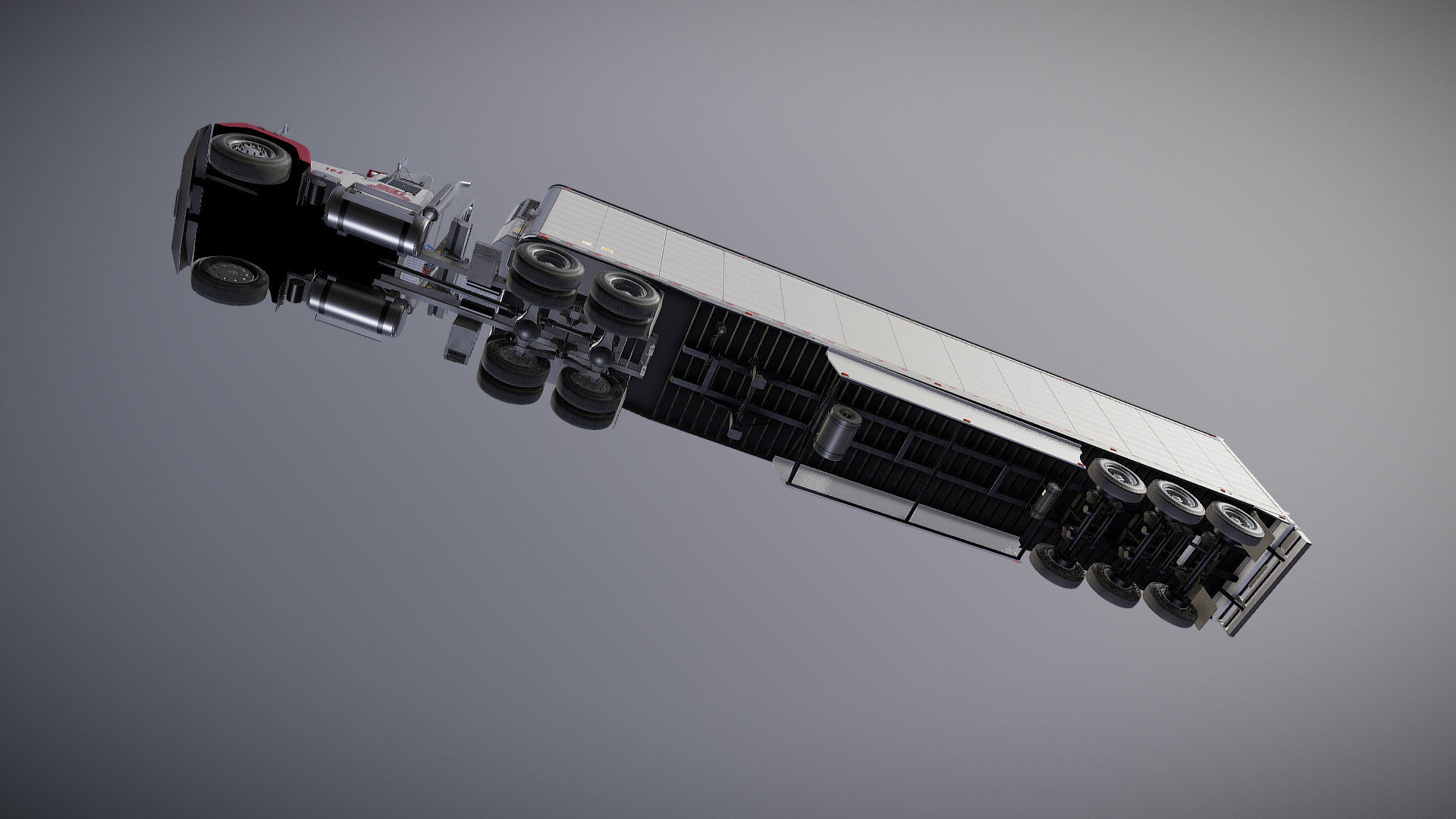 SuperLiner refregirated trailer Low-poly 3D model_34
