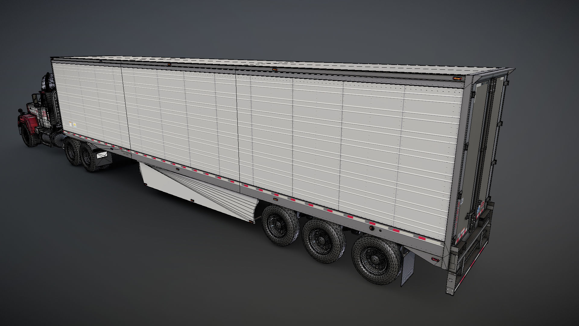 SuperLiner refregirated trailer Low-poly 3D model_35