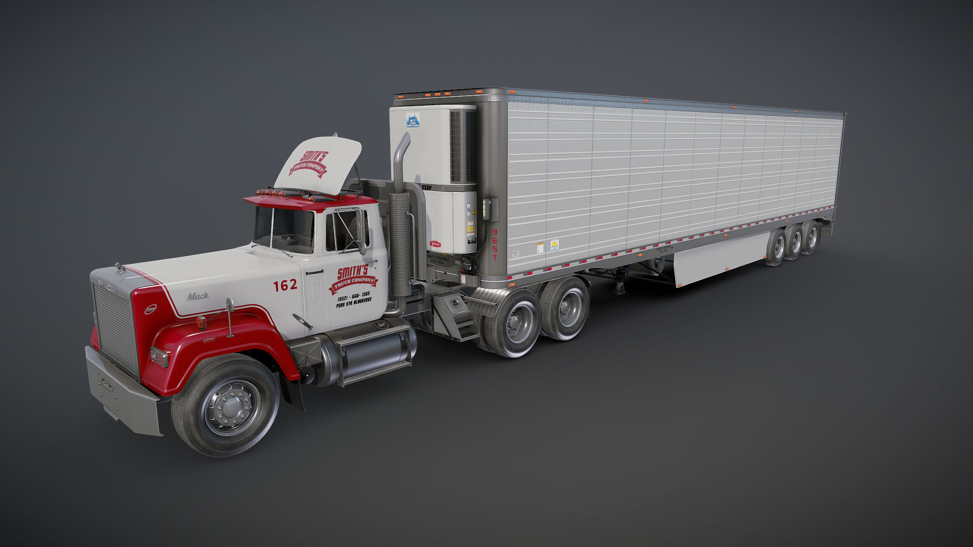 SuperLiner refregirated trailer Low-poly 3D model_25