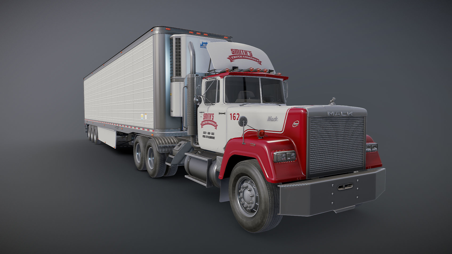 SuperLiner refregirated trailer Low-poly 3D model_33