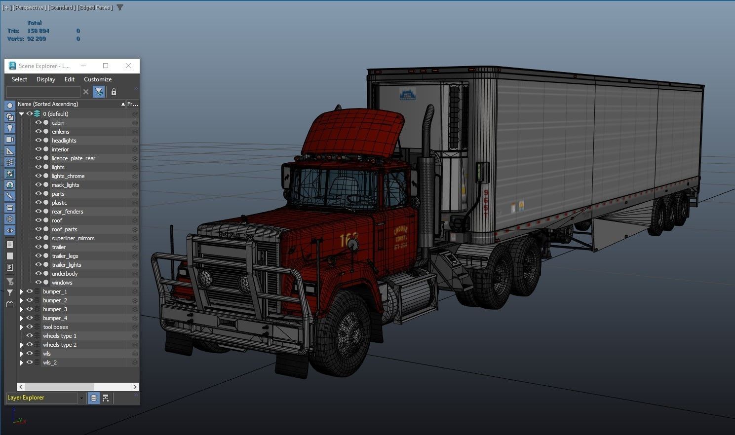 SuperLiner refregirated trailer Low-poly 3D model_44