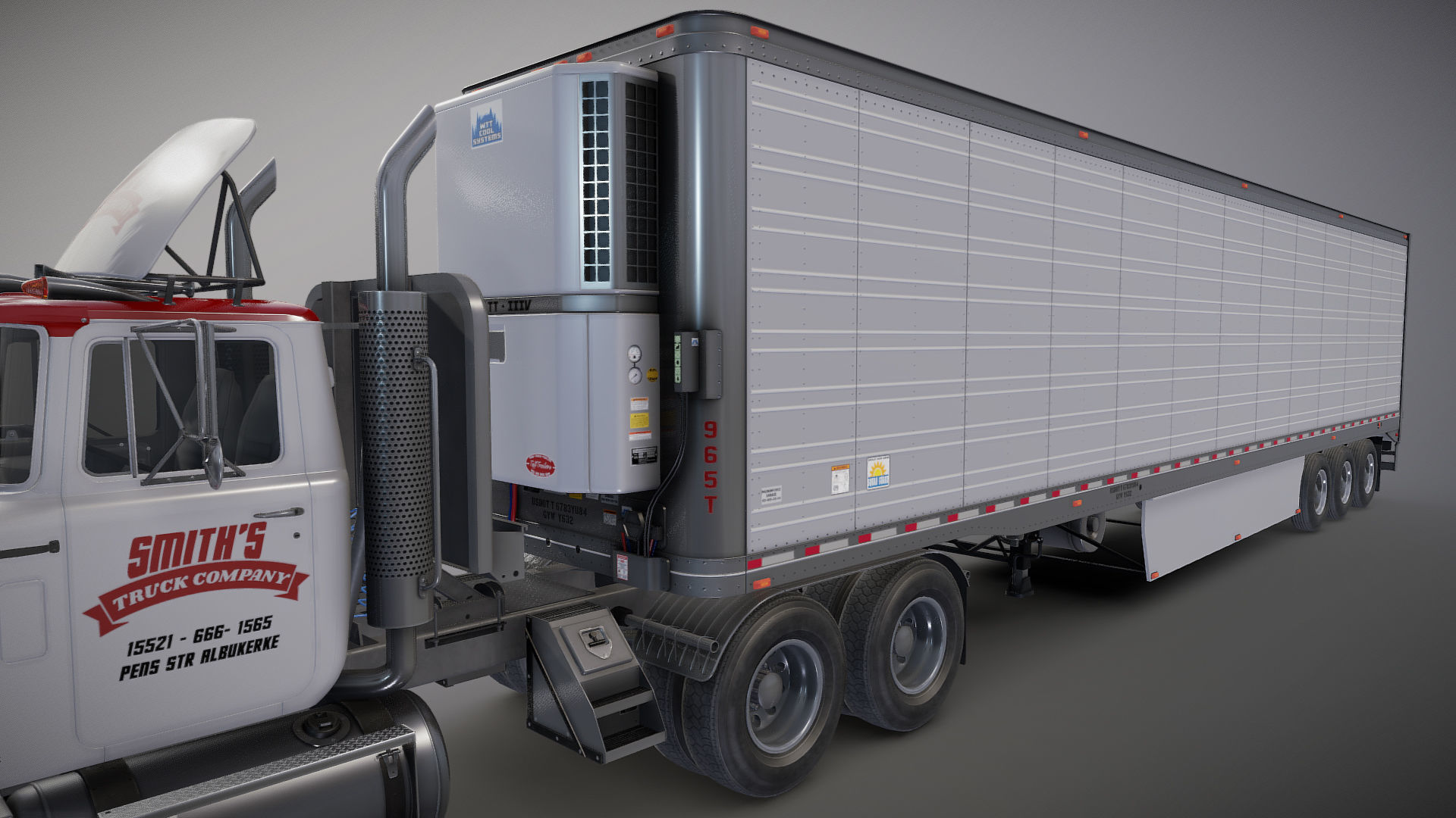 SuperLiner refregirated trailer Low-poly 3D model_30