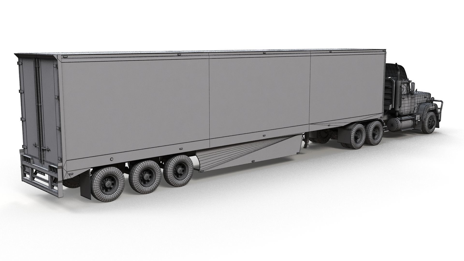 SuperLiner refregirated trailer Low-poly 3D model_14